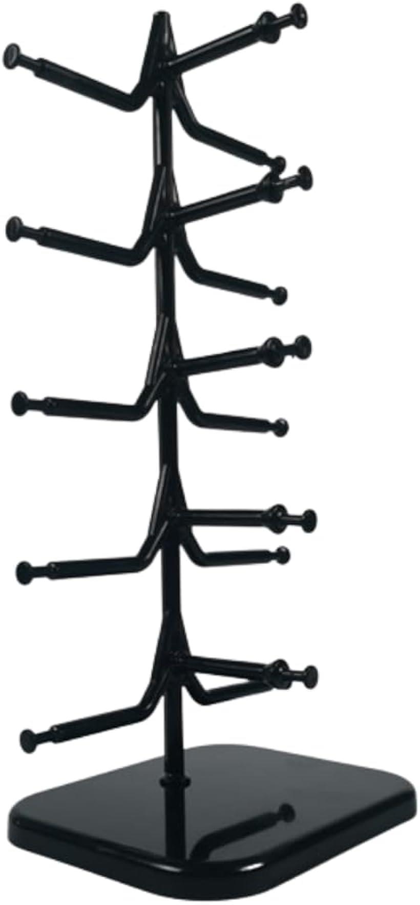 サングラス メガネ ディスプレイスタンド 眼鏡掛け 収納 卓上 5本収納 (ブラック, 17x13x35.5cm)