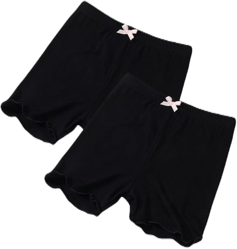 Spats - オーバーパンツ アンダー キッズ ジュニア カバー インナーパンツ ショート 子ども用 レギンス 2枚セット 伸縮性 通気性 女の子 (ブラック, 150)