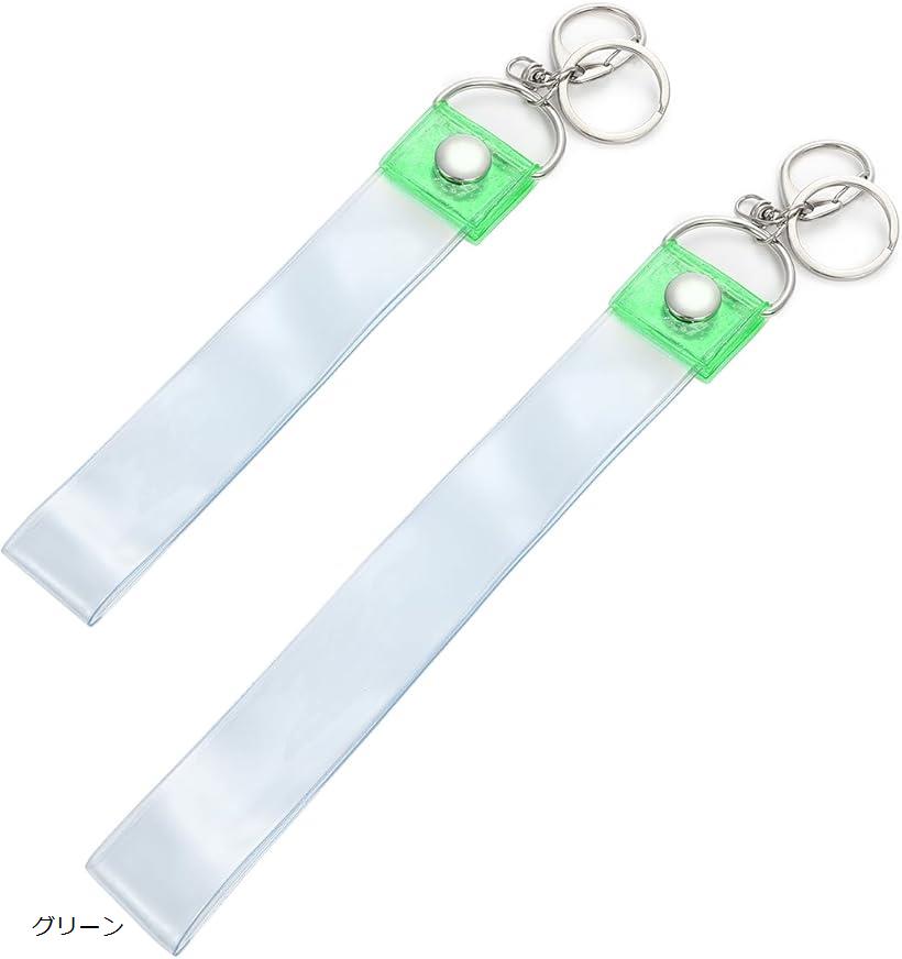 銀テープホルダー キーホルダー 収納 保管 推し活 35/45cm 2個セット (グリーン, 35cm，45cm)