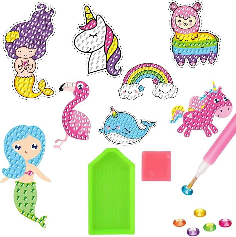 これだけで完成できる 集中力 おもちゃ キラキラ ダイヤモンドアート キット 自閉症 モンテッソーリ 手先の訓練 入院のお見舞い 子供 ギフト ルナシェ (ゆめかわパレード, 小型)