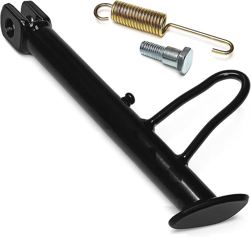 ホンダ DIO110／LEAD110 対応 サイドスタンド スチール製 ボルトオン取付 簡単 安定固定 カスタムパーツ (ブラック, 全長約23.5cm)