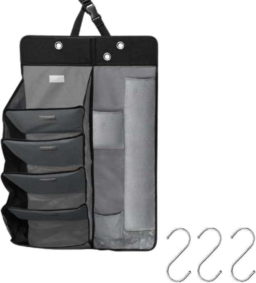 車載 シューズラック 靴置き 収納 かさたて 車用傘立て 小物入れ (グレー, 80x52x23.5cm)