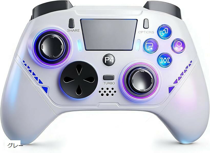 pc コントローラー ps4コントローラー 2026年革新版・アップデート ゲームパッド Turbo連射機能 6軸ジャイロセンサー 1000Hzポーリングレート RGBライト 高精密ボタン (ホワイト)
