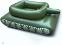 戦車 浮き輪 対戦 水遊び フロート プール 海水浴 ウォータースプレーガン (グリーン, 大)