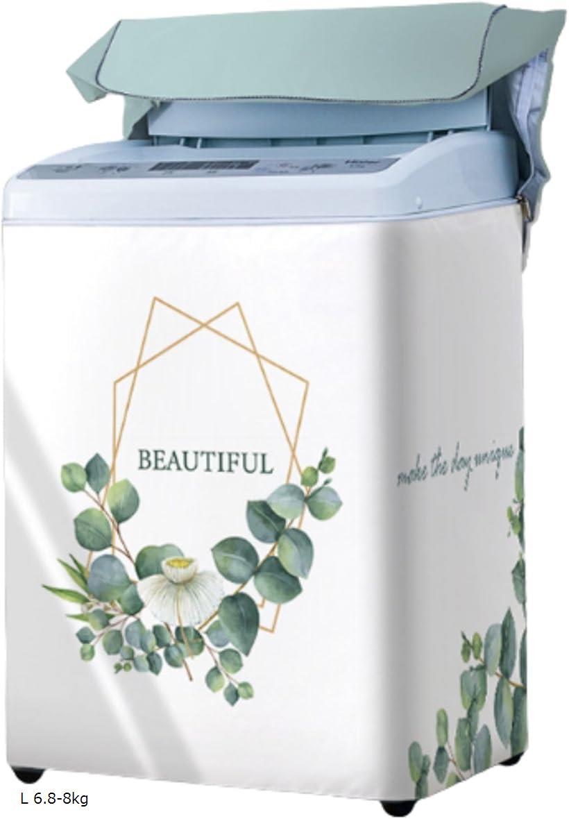 洗濯機カバー リーフ 洗濯機保護 屋外 スーツケースカバー 外置き 紫外線対策 防水 洗濯物カバー (L 6...