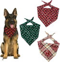 ペットバンダナ クリスマス 飾り 犬用 調整可能 三角スカーフ 可愛い プレゼント (3色セット, M)