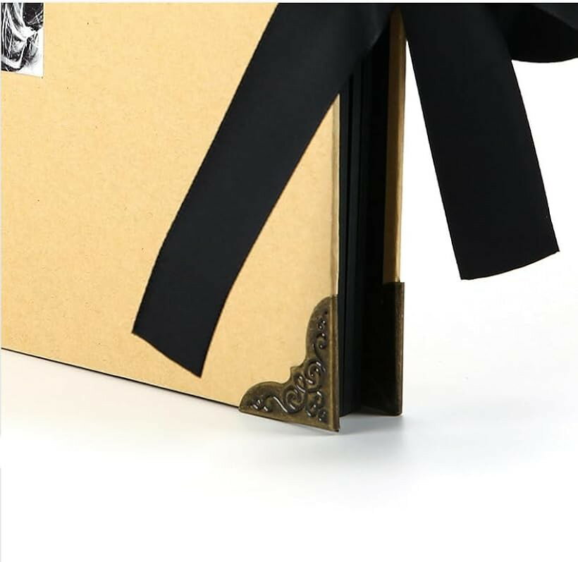 フォトアルバム 手作り スクラップブック 大容量 40枚80ページ A4 (ブラック, 29x21.5x1.5cm)