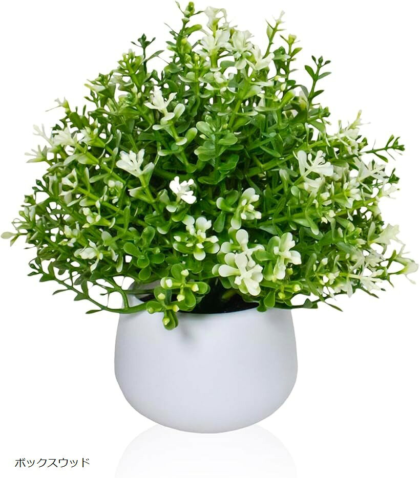 フェイクグリーン 卓上 観葉植物 ミニ 多肉 造花 インテリア (ボックスウッド)