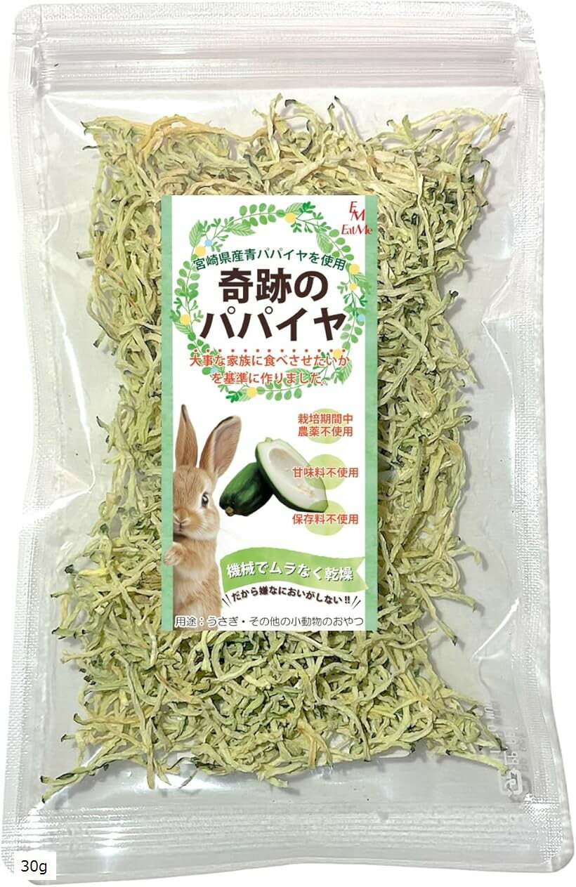 いやなにおいがしない 奇跡のパパイヤ うさぎ 小動物のおやつ 宮崎県産 栽培期間中農薬不使用 (30g)