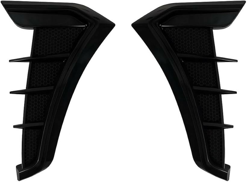 ラブピーシー ダミーダクト カーアクセサリー エンブレム カーボン サイド シール 汎用 パーツ カーボンステッカー カスタムパーツ 2個セット (ブラック)