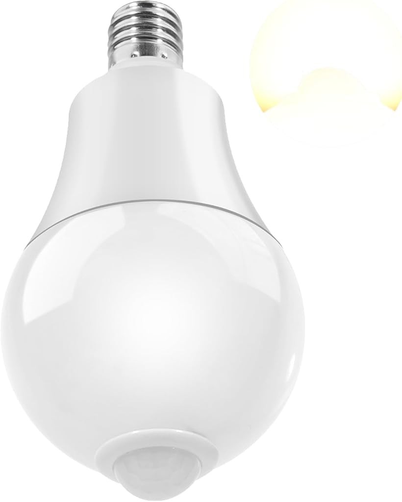 LED電球 光センサーと人体センサー付き E17口金 ハロゲン電球80 Wに相当 (白, 電球色1個)