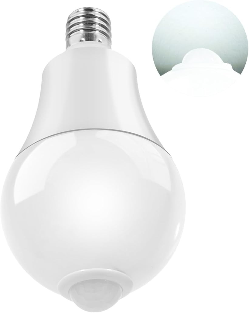 LED電球 光センサーと人体センサー付き E17口金 ハロゲン電球80 Wに相当 (白, 昼光色1個)