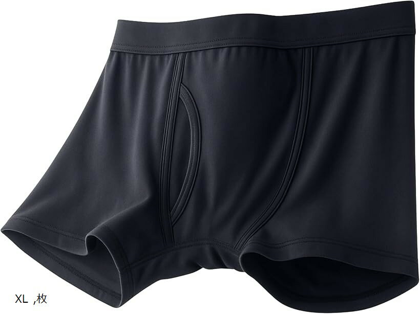 皮膚科医監修 スポーツタイプ メッシュ 50cc対応 吸水パンツ 男性用 ボクサーパンツ 尿漏れ防止 防水 消臭 抗菌 自然なシルエット (クロ, XL)