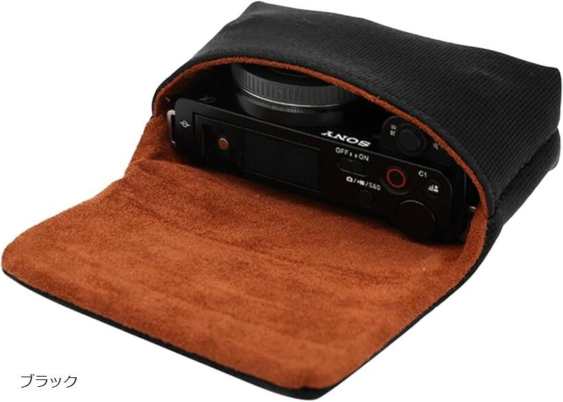 コンデジ ケース デジカメ カメラ収納ポーチ コンパクトカメラ 収納ケース 保護 小型 軽量 携帯用 衝撃吸収 (ブラック)
