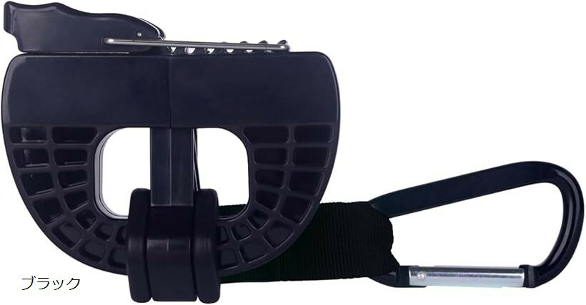 シューズ クリップ ホルダー カラビナ 靴 フック ハンガー バスケ スポーツ アウトドア スニーカー 持ち運び リュック ベビーカー 収納 通学靴 (ブラック, 12x9x4cm)