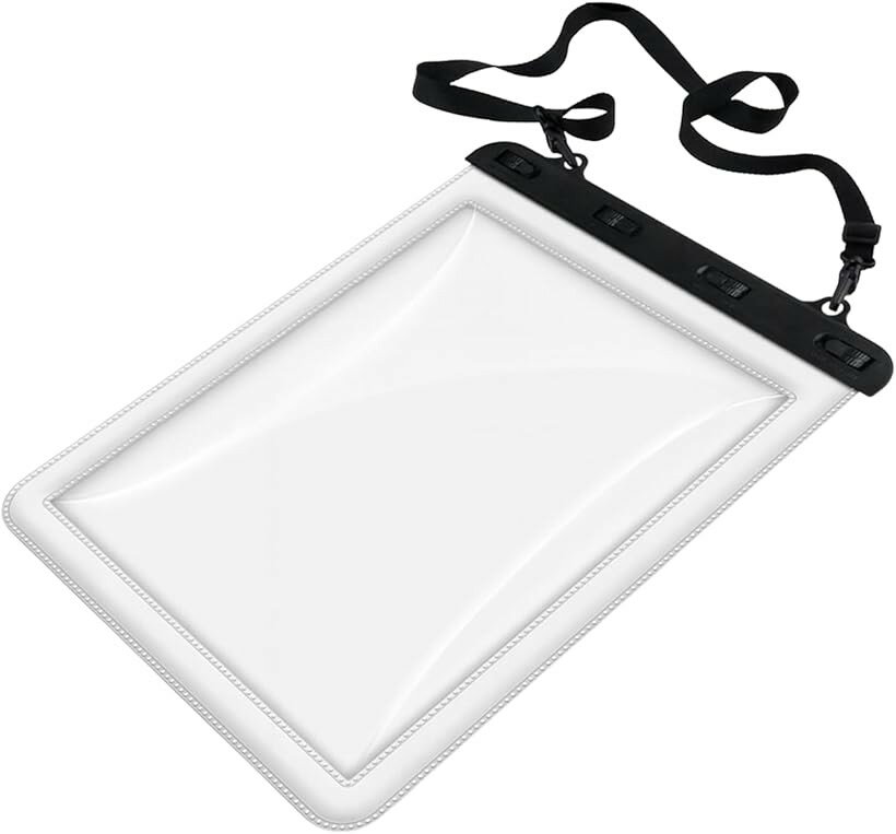 防水ケース タブレット プール 海 アウトドア お風呂 12インチ (ホワイト)