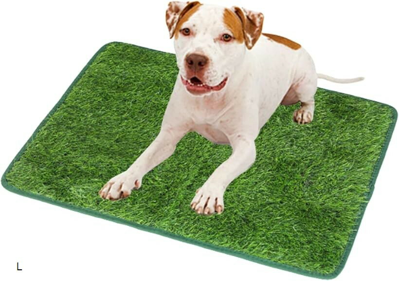 ペット用マット 犬 猫 人工芝 床 おしっこ 汚れ防止 (グリーン, L)