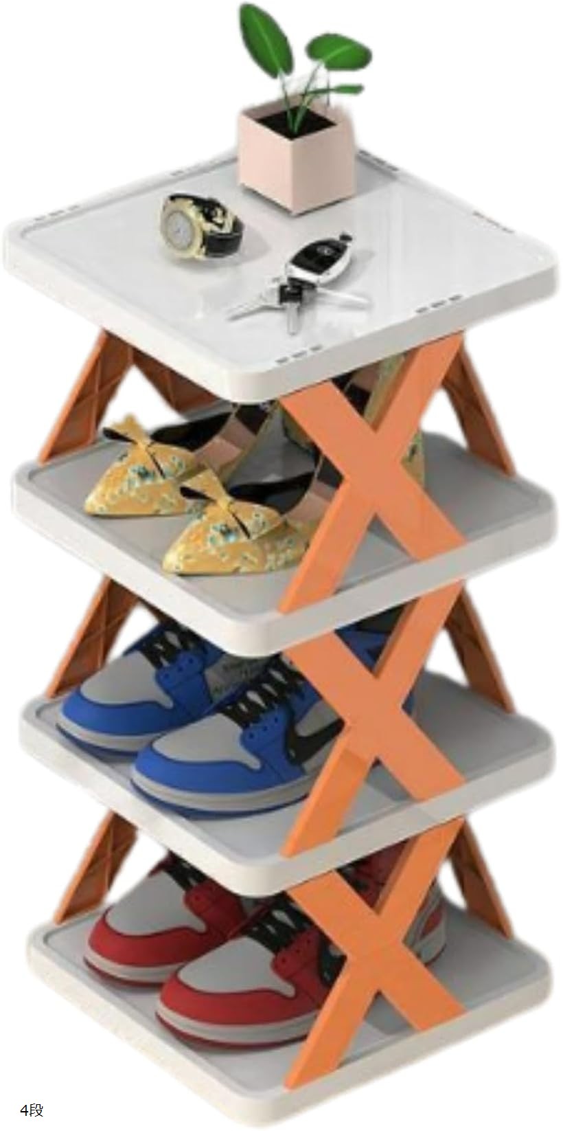 スニーカーラック シューズラック 靴置き くつおきラック スペース (4段)
