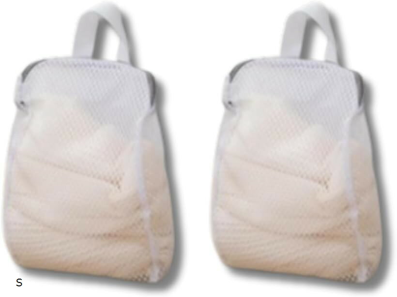 洗濯ネット ランドリーネット 洗濯バッグ 洗衣袋 洗濯袋 旅行 布団 手提げ 2個セット (ホワイト, S)