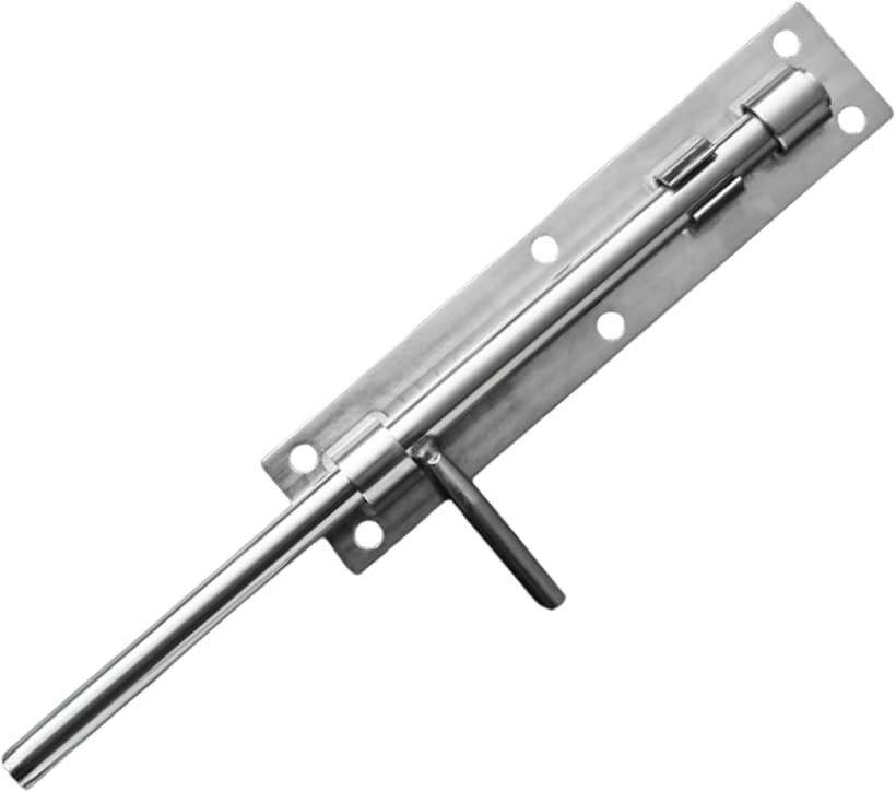 門落とし 丸棒ラッチ 門扉 ステンレス ゲート 金具 ドア ロック (シルバー)