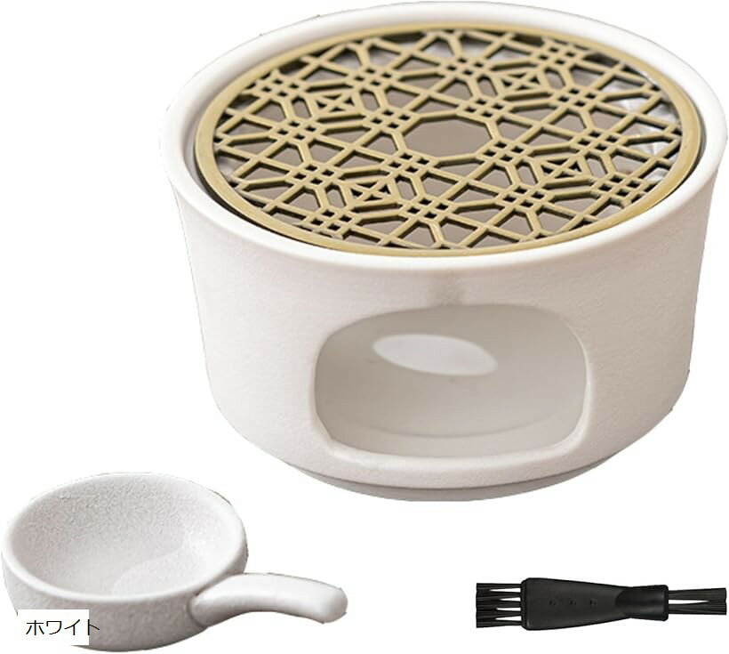 浄化皿 ホワイトセージ お香 アロマポット 浄化用 パワーストーン 置き皿 (ホワイト, 10.7cm)