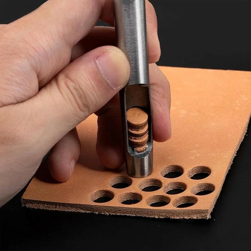 穴あけポンチセット 7点セット 革・紙・ベルト用 (写真色, 1.5mm+3.0mm+4.0mm+5.0m...