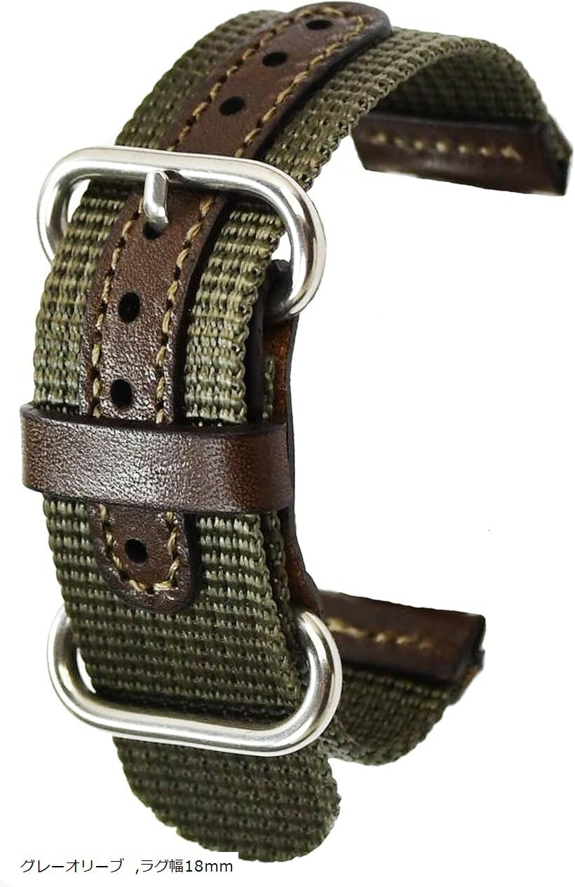 バリエーションコード : 2buwg0vl3v商品コード2buwg9urdy商品名atelierCODEL 腕時計 ベルト 職人が付け心地を追求 ミリタリー ナイロン 革 バンド 時計 穴革補強追求 スマートウォッチブランドatelier CODELカラーグレーオリーブサイズ等ラグ幅18mm対応手首サイズ：約13cm～19cm（日本人男性の手首周りの平均は約17cmです）必ず手首周りを計測してご購入ください。ラグ幅が18mmのスマートウォッチや腕時計に対応します。購入前にウォッチのラグの幅を測定し18mm幅かどうか確認してください。互換性に関する詳しい説明については、ページの最下部にある商品の説明をご参照ください。18mm幅のバネ棒が4本（うち予備2本）とバネ棒はずしが付属しています。到着してすぐに交換することが可能です。※ 他ネットショップでも併売しているため、ご注文後に在庫切れとなる場合があります。予めご了承ください。※ 品薄または希少等の理由により、参考価格よりも高い価格で販売されている場合があります。ご注文の際には必ず販売価格をご確認ください。※ 沖縄県、離島または一部地域の場合、別途送料の負担をお願いする場合があります。予めご了承ください。※ お使いのモニタにより写真の色が実際の商品の色と異なる場合や、イメージに差異が生じることがあります。予めご了承ください。※ 商品の詳細（カラー・数量・サイズ 等）については、ページ内の商品説明をご確認のうえ、ご注文ください。※ モバイル版・スマホ版ページでは、お使いの端末によっては一部の情報が表示されないことがあります。すべての記載情報をご確認するには、PC版ページをご覧ください。ヴィンテージのミリタリーのナトベルトをモチーフとした腕時計交換用ベルト。日本の職人が付け心地を追求して作りました。色にもこだわり、染色の実験を繰り返しヴィンテージ感あふれる深い色見を再現しました。長くお使いいただく為に穴に革で補強を施しました。
