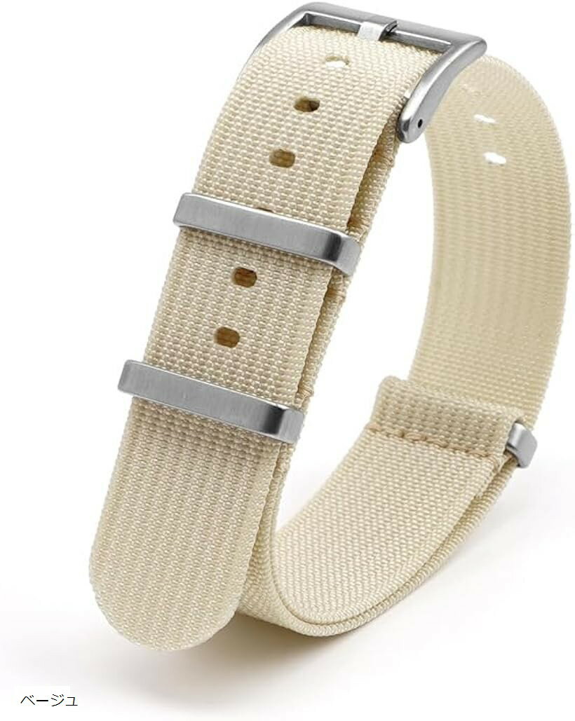 バリエーションコード : 2bu0p5p334商品コード2bu0p5p334商品名ナイロン ミリタリー 時計バンド 替えベルトブランドNASSIAカラーベージュサイズ等20mm「耐久性」このナイロン時計バンドは、ミリタリー仕様の高品質素材を使用しており、日常の摩耗や引っ張りに強く、長期間にわたって使用可能です。これにより、時計をしっかりと固定し、安心してアクティブなライフスタイルを楽しむことができます。「快適性」柔らかく通気性のあるナイロン素材は、肌に優しく、長時間の着用でも快適さを保ちます。汗をかいても蒸れにくく、アウトドアやスポーツシーンでも快適に使用できます。「スタイル」シンプルで洗練されたデザインは、どんなスタイルにもマッチし、カジュアルからフォーマルまで幅広いシーンで活躍します。これにより、時計をファッションアイテムとしても楽しむことができます。「調整可能」このバンドは、簡単に長さを調整できるため、どんな手首のサイズにもフィットします。これにより、個々のニーズに合わせた最適なフィット感を実現し、快適な装着感を提供します。「交換の容易さ」工具不要で簡単に交換できる設計により、気分やシーンに合わせて手軽にバンドを変更できます。これにより、毎日のスタイルに変化を加え、個性を表現することができます。※ 他ネットショップでも併売しているため、ご注文後に在庫切れとなる場合があります。予めご了承ください。※ 品薄または希少等の理由により、参考価格よりも高い価格で販売されている場合があります。ご注文の際には必ず販売価格をご確認ください。※ 沖縄県、離島または一部地域の場合、別途送料の負担をお願いする場合があります。予めご了承ください。※ お使いのモニタにより写真の色が実際の商品の色と異なる場合や、イメージに差異が生じることがあります。予めご了承ください。※ 商品の詳細（カラー・数量・サイズ 等）については、ページ内の商品説明をご確認のうえ、ご注文ください。※ モバイル版・スマホ版ページでは、お使いの端末によっては一部の情報が表示されないことがあります。すべての記載情報をご確認するには、PC版ページをご覧ください。商品仕様 材質：バリスティックナイロンストラップ（Ballistic Nylon Strap ）尾錠：ステンレススチールバンドのサイズ：20mmバンドカラー：ブラック/グレー/カーキ/ベージュ尾錠カラー：シルバー・銀/ブラック・黒適用対象：メンズ、レディース