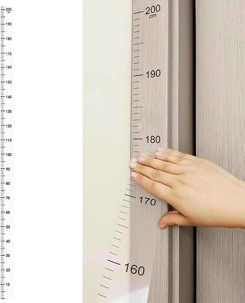 身長計 ウォールステッカー 透明 0-200cm 取り付け簡単 大人 子供