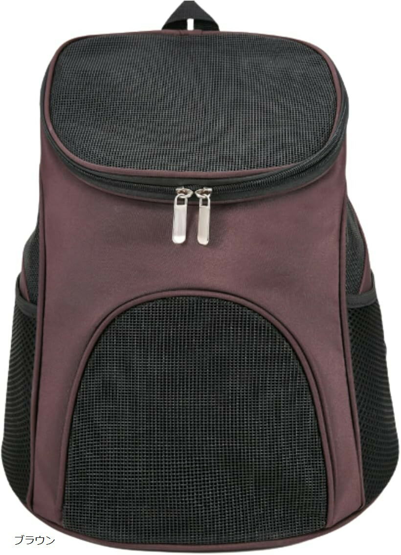 ペット キャリーバッグ ペット用 リュック 猫 小型犬 折りたたみ (ブラウン, 小型)