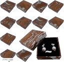 ギフトボックス アクセサリー用 郵送 イヤリング ネックレス 指輪 正方形 薄型 MSW2670 (ブラウン (12))