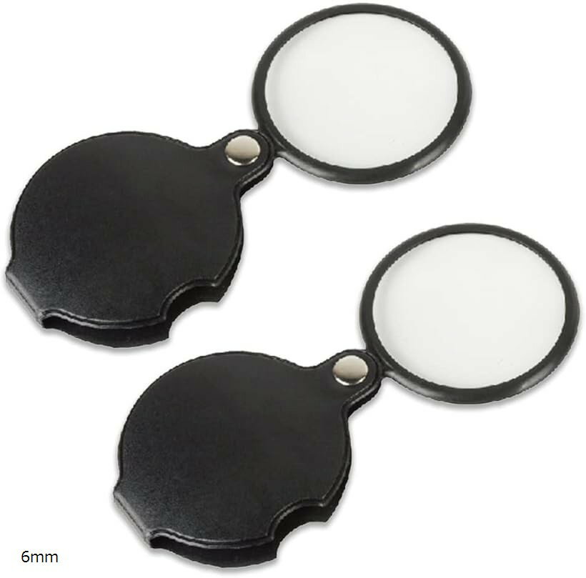 拡大鏡 携帯 ポケット ルーペ 5倍 2枚セット (6mm)