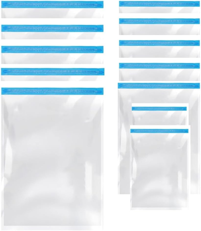 衣類 圧縮袋 布団 衣類圧縮袋 12枚入 約80％圧縮 旅行 便利 (50x70cm+40x60cm+35x50cm)