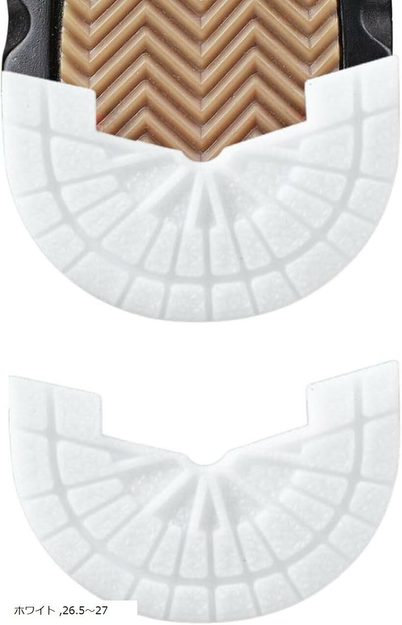 ヒールプロテクター かかとすり減り防止 ソールガード ヒールガード スニーカー補修 靴底修理キット シューケアキット 3ペア6枚 滑り止め 防水 革靴 AJ1用 補強テープ 靴底補修 (ホワイト, 26.5～27)