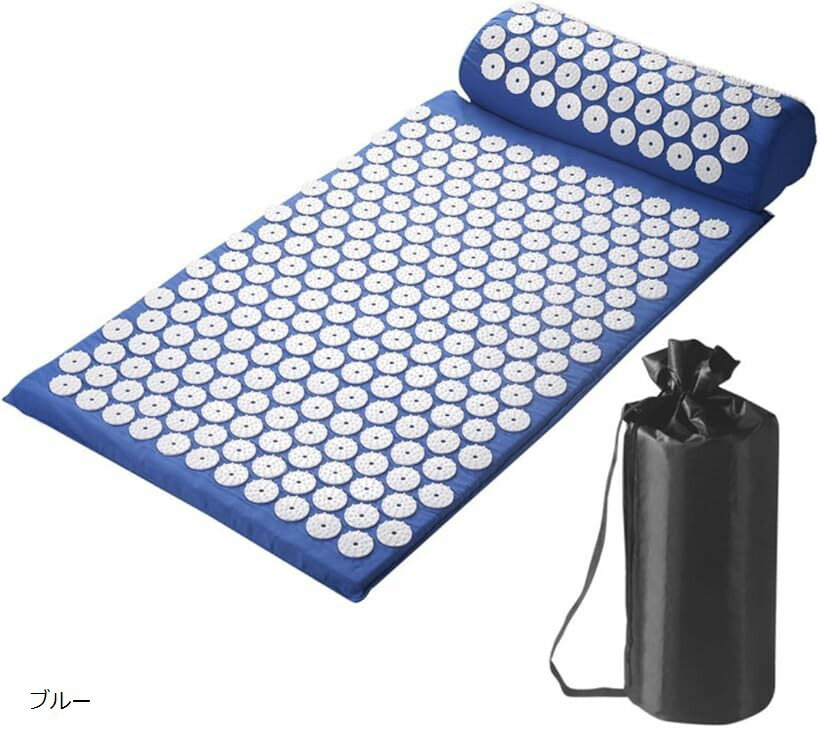 指圧マット スパイクマット 枕付き 42x68cm 水洗い可 持ち運び便利 快眠 リラクゼーション 自宅用 体の..