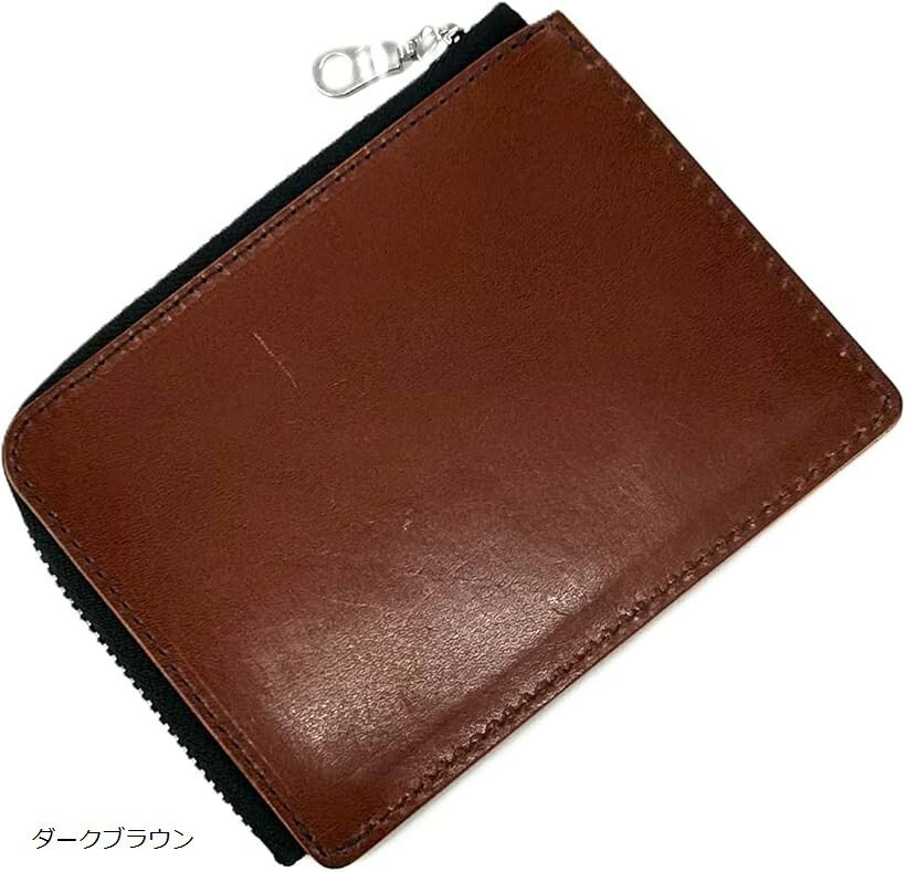 B, C, D, G, J, L, S, T, Z - 栃木レザー L字ファスナー コンパクト財布 小銭入れ WT25-801 (ダークブラウン)
