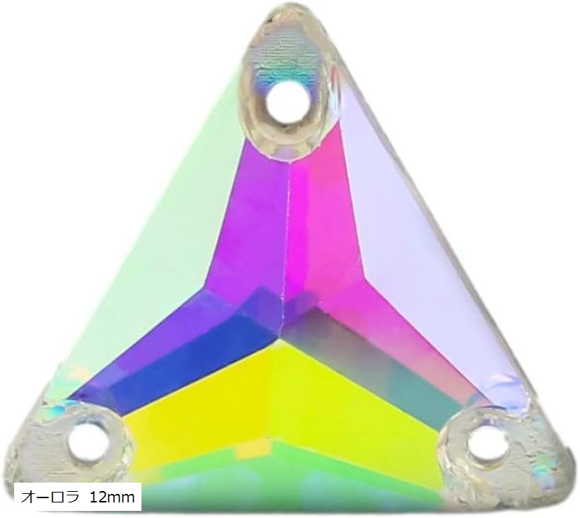 ガラス ビジュー 三角形 装飾 手芸 オーロラ パーツ ライン ストーン クリスタル 衣装 DIY (オーロラ 1..