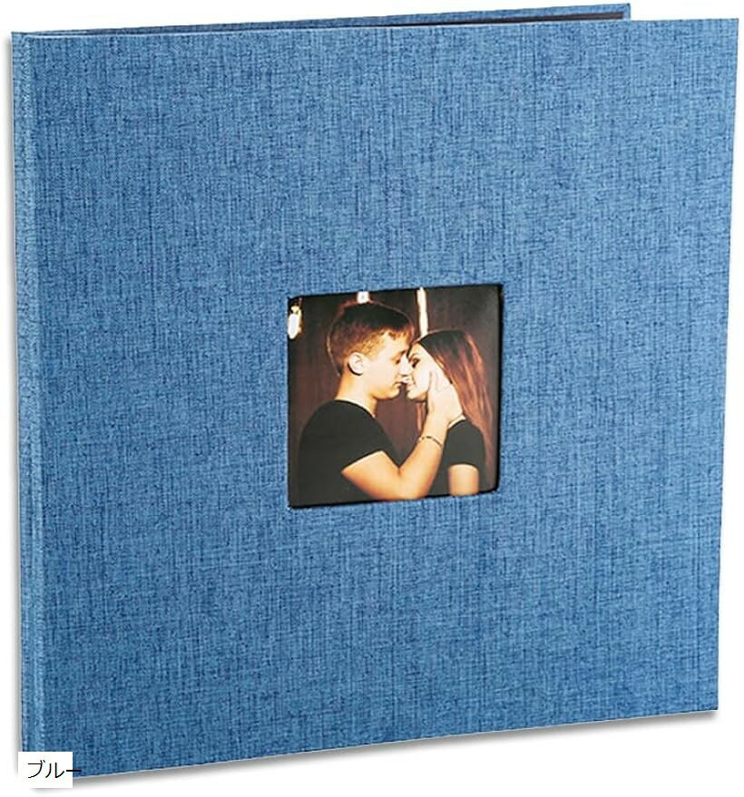 フォトアルバム ベビーアルバム 大容量 40ページ 360枚収納 L判 KG判 2L判対応 かわいい (ブルー)