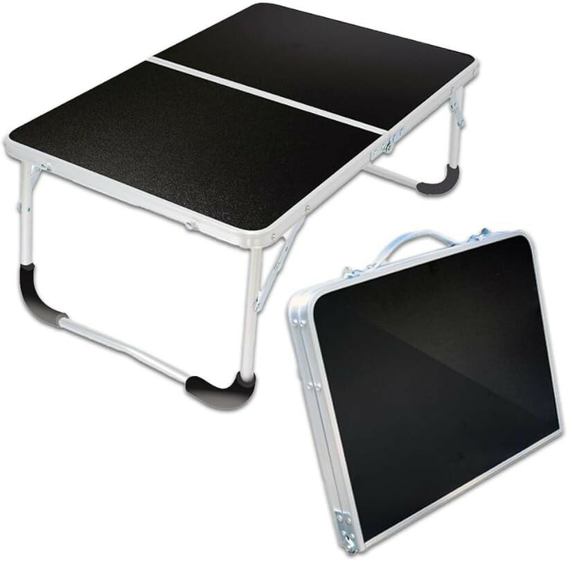 ローテーブル アウトドア キャンプ 2つ 折り たたみ 式 軽量 (ブラック, 縦/約42cm　横/約62cm　高さ/..