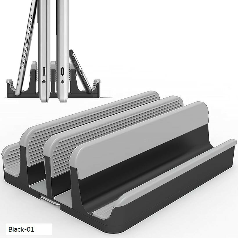 2025年新型 全面シリコン保護＆六角レンチ収納付き 調整可能な幅 アルミ製4in1ノートパソコンスタンド ..