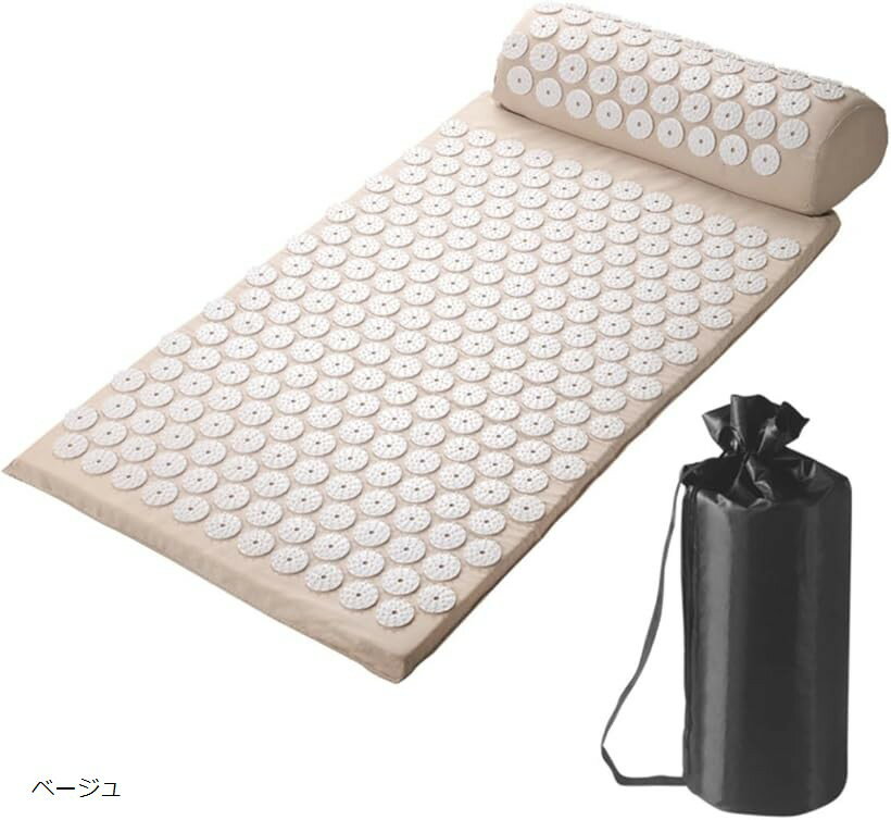 指圧マット スパイクマット 枕付き 42x68cm 水洗い可 持ち運び便利 快眠 リラクゼーション 自宅用 体の..