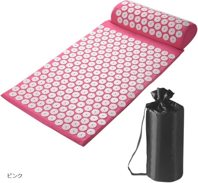 指圧マット スパイクマット 枕付き 42x68cm 水洗い可 持ち運び便利 快眠 リラクゼーション 自宅用 体の..