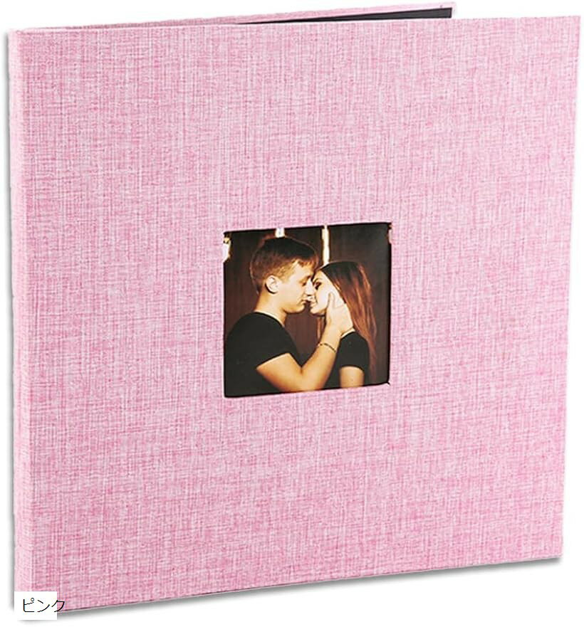 フォトアルバム ベビーアルバム 大容量 40ページ 360枚収納 L判 KG判 2L判対応 かわいい (ピンク)