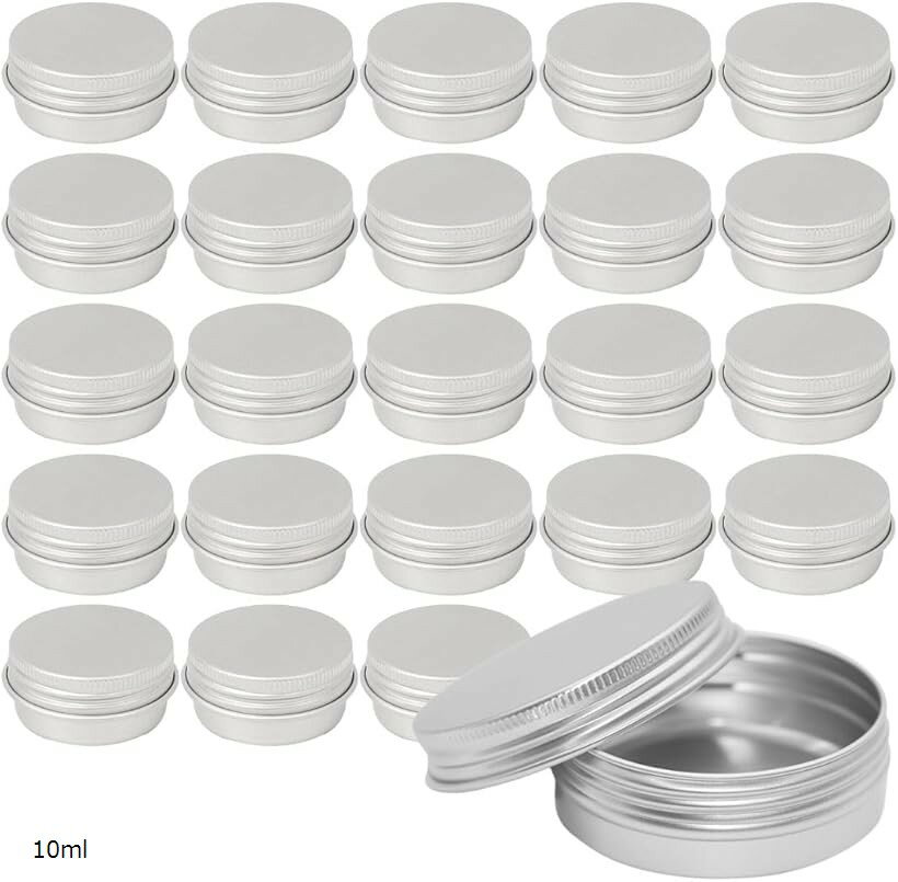 クリームケース アルミ 小分けケース 詰め替え 旅行 携帯用 小物入れ 容器 24個 (シルバー, 10ml)