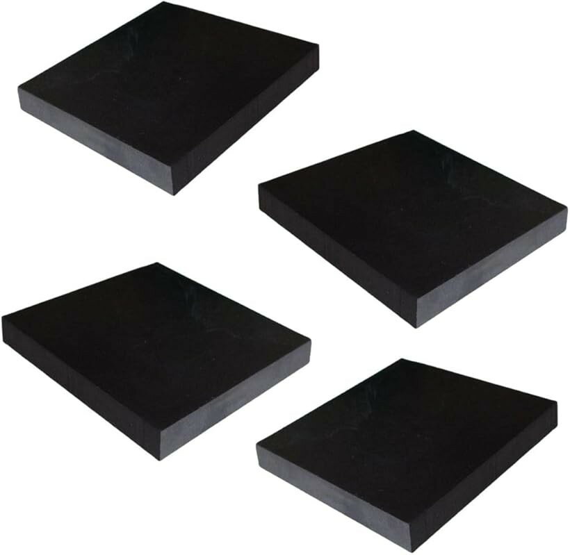 ゴム板 ブロック 滑り止め 高さ調整台 防音 防振ゴム 騒音 振動 防止マット クッション 家具 テーブル イス ベット 滑り止めパッド (4個セット, 厚さ20mm)