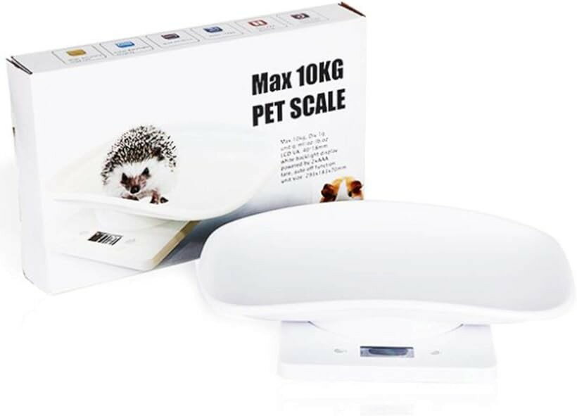 ペット 体重計 スケール 小型 動物 猫 犬 デジタル 1g単位 10kgまで 電池式 (白)