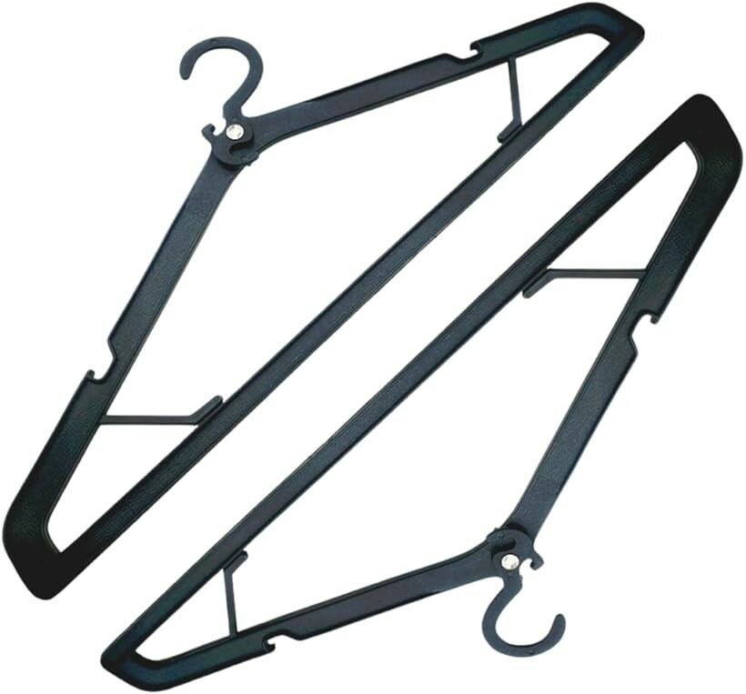 トラベルハンガー ガーメントバッグ スーツ 収納 出張 持ち運び 折り畳み コンパクト 2本セット (ブラック, ワンサイズ)