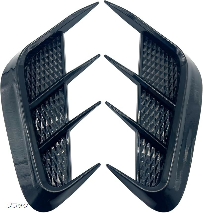 ダミーダクト フェンダー ステッカー 車 サイド フロント ボンネット ドレスアップ カー用品 ABS 2枚セ..