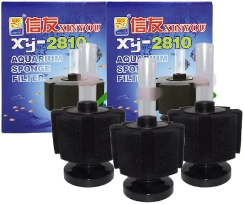 XY-2810 バイオ スポンジ フィルター 水槽 アクアリウム用 水質 改善 ろ過 淡水 海水 (ブラック, 3)