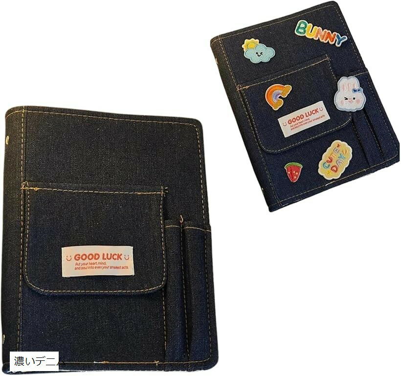シール帳 デニム a5 チェキ帳 バインダー トレカ ケース 推し活 カード ホルダー ファイル 6穴 可愛い ..